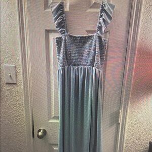 Elegant Blue Sleeveless Dress